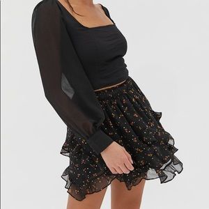 For Love and Lemons Willow Handkerchief Mini Skirt XS